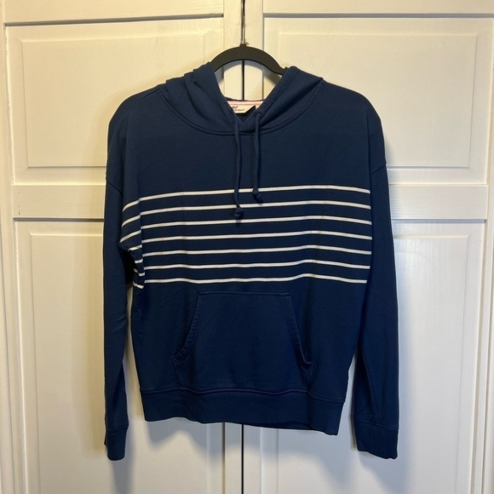 Vineyard Vines Dreamcloth Break Placed Striped Hoodie Size Womens XS Blue/White